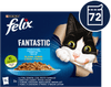 Felix Fantastic mokra hrana za mačke, tuna, losos, ribji list in trska, v želeju, 72x85g