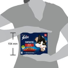 Felix hrana za mačke Fantastic piščanec, govedina, zajec, jagnjetina v želeju, 96 x 85 g