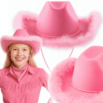 Korbi Ružni Kavbojski Klobuk – S Perjem, Kavbojka, Kostum iz 80./90. Let