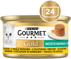 Gourmet Gold Savoury Cake hrana za muce, koščki piščanca, 24x85g