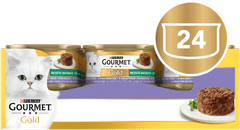 Gourmet Gold Savoury Cake hrana za muce, jagnjetina in fižol, 24x85g