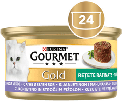 Gourmet Gold Savoury Cake hrana za muce, jagnjetina in fižol, 24x85g