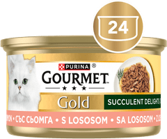 Gourmet Gold Succulent Delights hrana za muce, losos, 24x85g