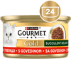 Gourmet Gold Succulent Delights hrana za muce, govedina, 24x85g