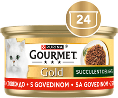 Gourmet Gold Succulent Delights hrana za muce, govedina, 24x85g