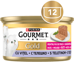 Gourmet Gold Junior pašteta za muce, teletina, 12x85g