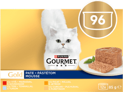 Gourmet Gold pašteta za muce, govedina, puran, jetra in tuna