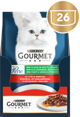 Gourmet Perle mini fileji v omaki, govedina in korenje, 26x85g