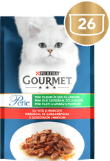 Gourmet Perle mini fileji v omaki, govedina in korenje, 26x85g