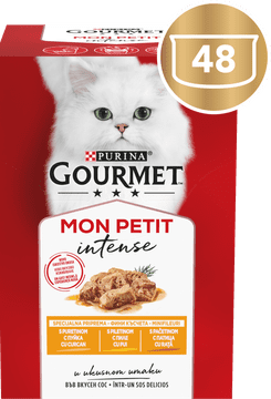 Gourmet Mon Petit mokra hrana za mačke, piščanec, raca in puran, 8 x (6 x 50 g)