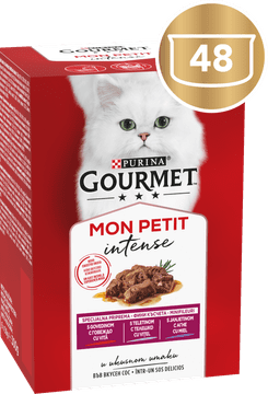 Gourmet Mon Petit mokra hrana za mačke, govedina, teletina in jagnjetina, 8 x (6 x 50 g)