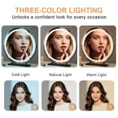 S6 Steklarstvo Šest Make-up LED OGLEDALO S604B, Ø 40 cm, kozmetično ogledalo LED