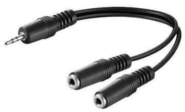 MicroConnect 3.5mm Minijack Y kabel, 0.2m