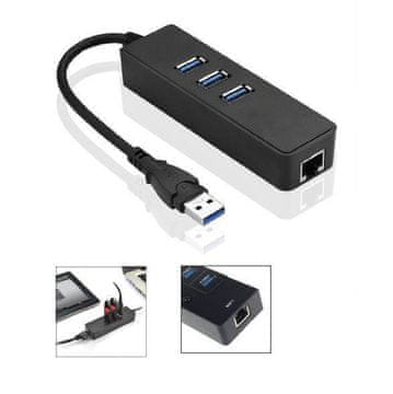 MicroConnect USB 3.2 Gen 1 HUB z Gigabit Ethernet