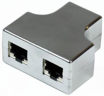 Y-adapter RJ45 na 2×RJ45, F/F, 8P