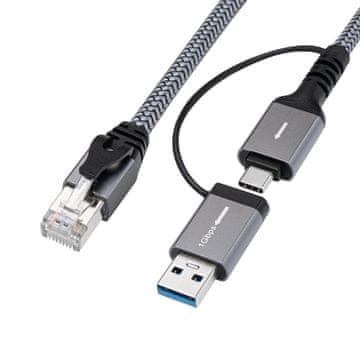 MicroConnect CAT6 FTP na USB A-C adapter kabel, 1 m