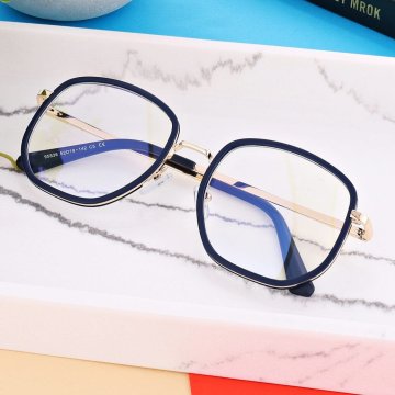 shumee Ženska ovalna računalniška očala z prozornimi lečami MODRA SVETLOBA s teleskopi 25155B Brezbarvno zlato