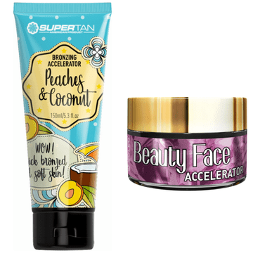 shumee Kokosova krema SuperTan Peaches + Beauty Face Jar