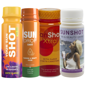 shumee Set za pitje Tan Shot za pospešitev porjavelosti x4