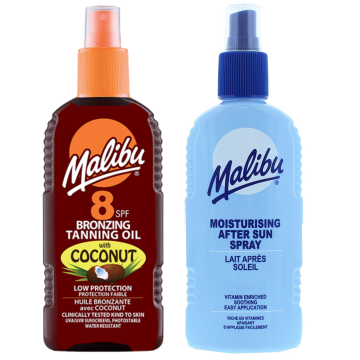 shumee Malibu kokosovo olje za porjavitev SPF8 200 ml + balzam v spreju po sončenju 200 ml