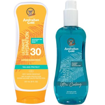 shumee Avstralski zlati losjon za sončenje SPF30 + zamrzovalni gel aloe