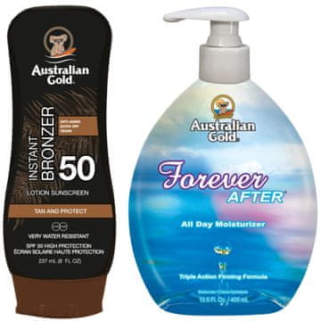 shumee Australian Gold balzam z bronzerjem SPF50 + Forever After 400 ml
