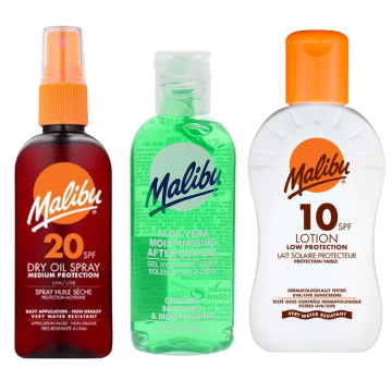 shumee Malibu Travel Balms SPF20 SPF10 + gel za po sončenju