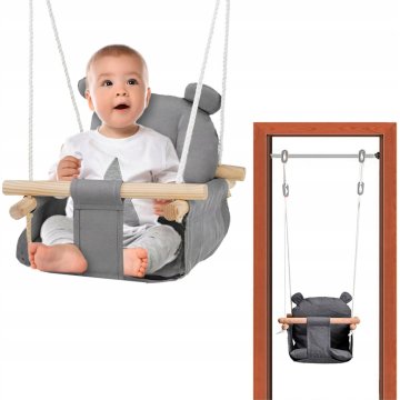 shumee VAREN OTROŠKI GUGALNIK Nastavljiv Z NASLONOM Material na vrvi