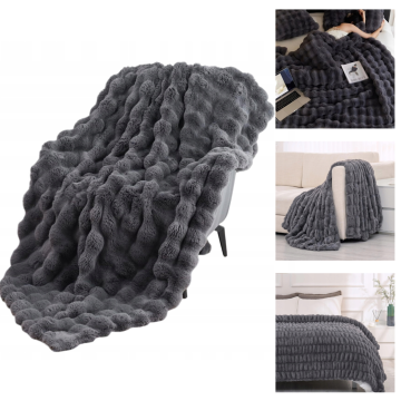 shumee Cozyglam Mehka puhasta plišasta odeja za posteljo, posteljno pregrinjalo siva