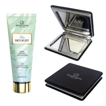 shumee 7suns Tan Delight Accelerator za temno porjavitev 250 ml + brezplačno dvojno ogledalo