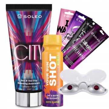 shumee Soleo City 150 ml bronzer s pospeševalnikom porjavitve + brezplačni izdelki