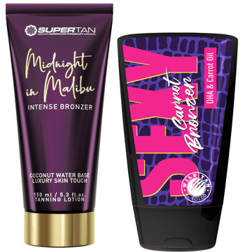 shumee Supertan Midnight in Malibu Strong Bronzer + Wild Tan Sexy Carrot Free
