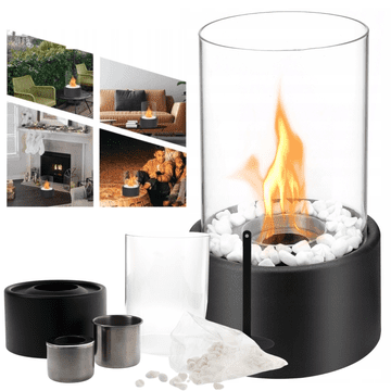 shumee Prostostoječi biokamin Biokamin 21 x 12 x 10 cm črn