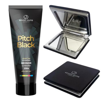 shumee 7suns Pitch Black Ultra Dark Bronzer 250 ml + brezplačno dvojno ogledalo