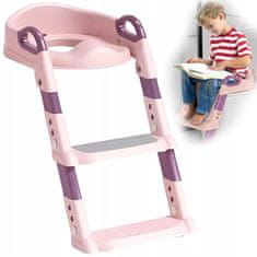 shumee Prevleka za WC školjko z lestvijo za otroke, WC stopnice KIDDISTEP Roza