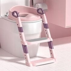 shumee Prevleka za WC školjko z lestvijo za otroke, WC stopnice KIDDISTEP Roza