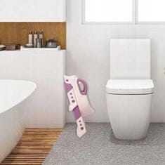 shumee Prevleka za WC školjko z lestvijo za otroke, WC stopnice KIDDISTEP Roza