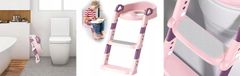 shumee Prevleka za WC školjko z lestvijo za otroke, WC stopnice KIDDISTEP Roza