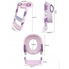 shumee Prevleka za WC školjko z lestvijo za otroke, WC stopnice KIDDISTEP Roza