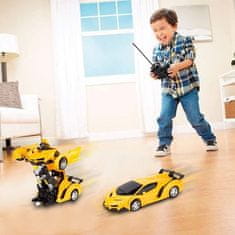 JOJOY® Rumeni avtobotski robotski avto na daljinsko upravljanje