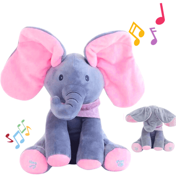 shumee Interaktivni plišasti slon Peek-a-boo nežno roza