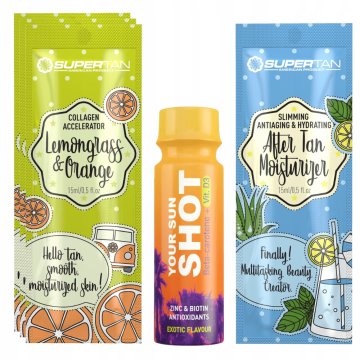 shumee Supertan Lemongrass & Orange 3x 15 ml pospeševalnik porjavelosti + brezplačni izdelki