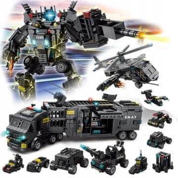 shumee POLICE CONSTRUCTION BLOCKS set za otroke Helikopter Robot 585 del