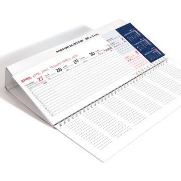 PIGO Koledar namizni ležeči fix temno moder 2026