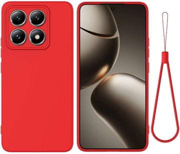 LENUO Silikonski ovitek za Xiaomi 14T rdeč