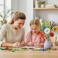Mega Creative Šopek gradnikov, ZDRUŽLJIV Z LEGO, 8 CVETOV v vazi, KOMPLET ZA SAMOSTOJNO IZDELAVO, 690 kosov 6+