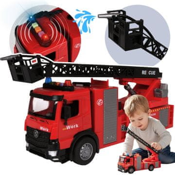Mega Creative INTERAKTIVNO gasilsko vozilo Z VODO, Gasilska brigada s svetlobo LED, ZVOKA, Avto 1:16