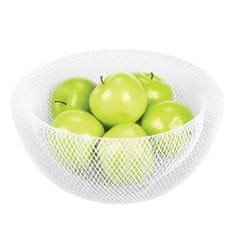 Eva Skleda za sadje iz dvojne žice 29,5xh15cm / bela / kovina