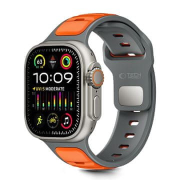 Tech-protect Iconband Line pašček za Apple Watch 44/45/46/49mm, gray/orange
