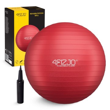shumee 4FIZJO Napihljiva gimnastična žoga za vadbo 55 cm rdeča